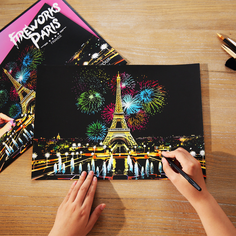 Photography New York - DIY Colorful A3 City Nightscape Scratch