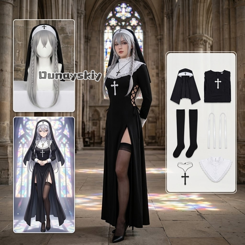 Photography Unit - KS*06Original Nun Cos Outfit Black Lace