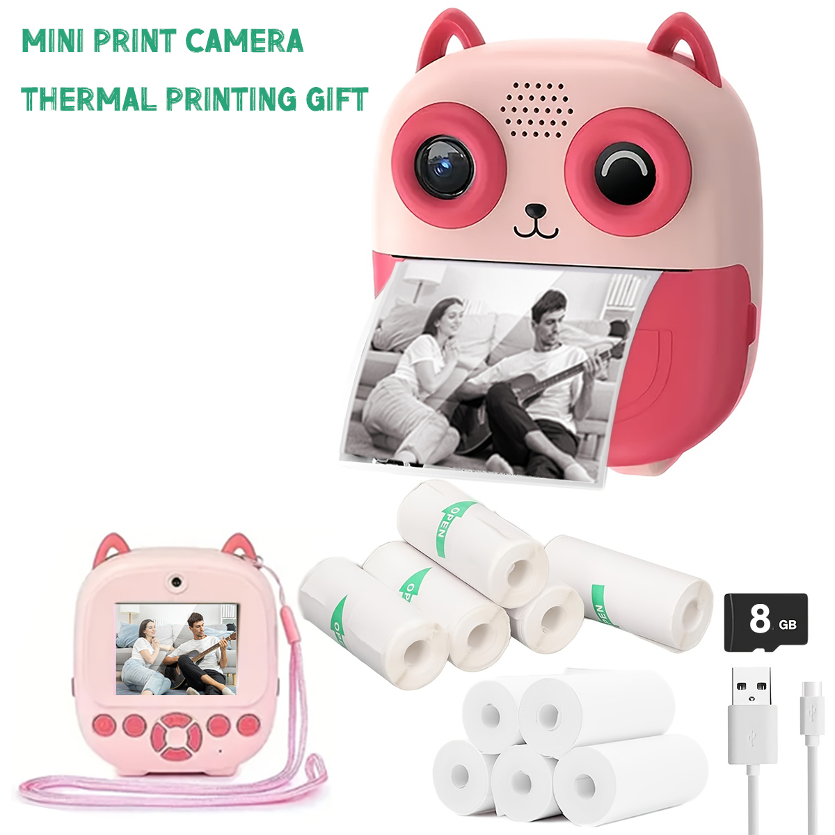 Photography Unit - Cute Shape Instant Print Camera, 1080P