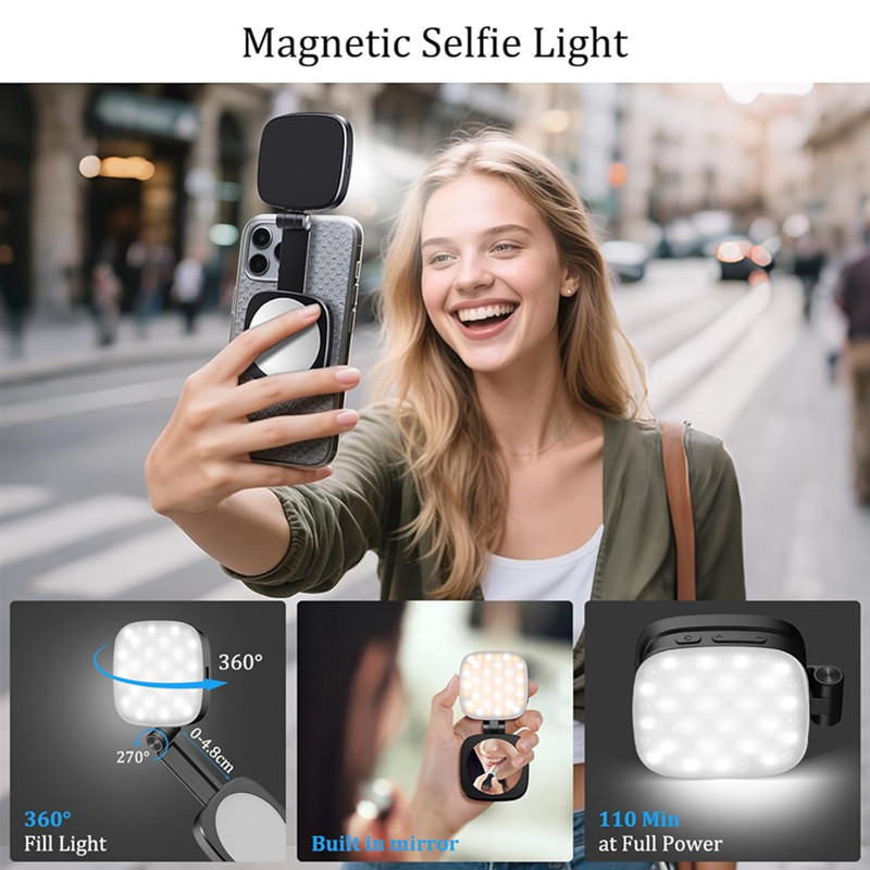 Photography With Iphone 15 - Foldable Magnetic Phone Selfie Light with