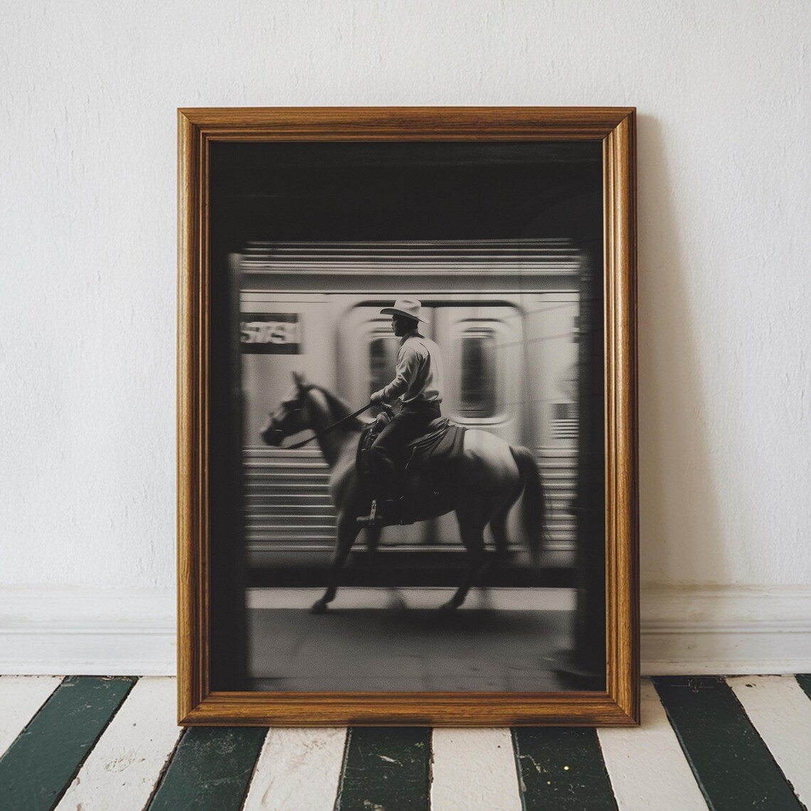 Vintage NYC Cowboy Subway Wall - Photography New York recension och pris