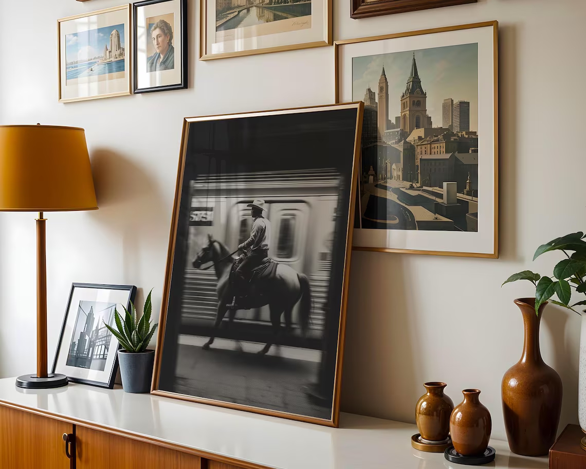 Vintage NYC Cowboy Subway Wall - Photography New York recension och pris