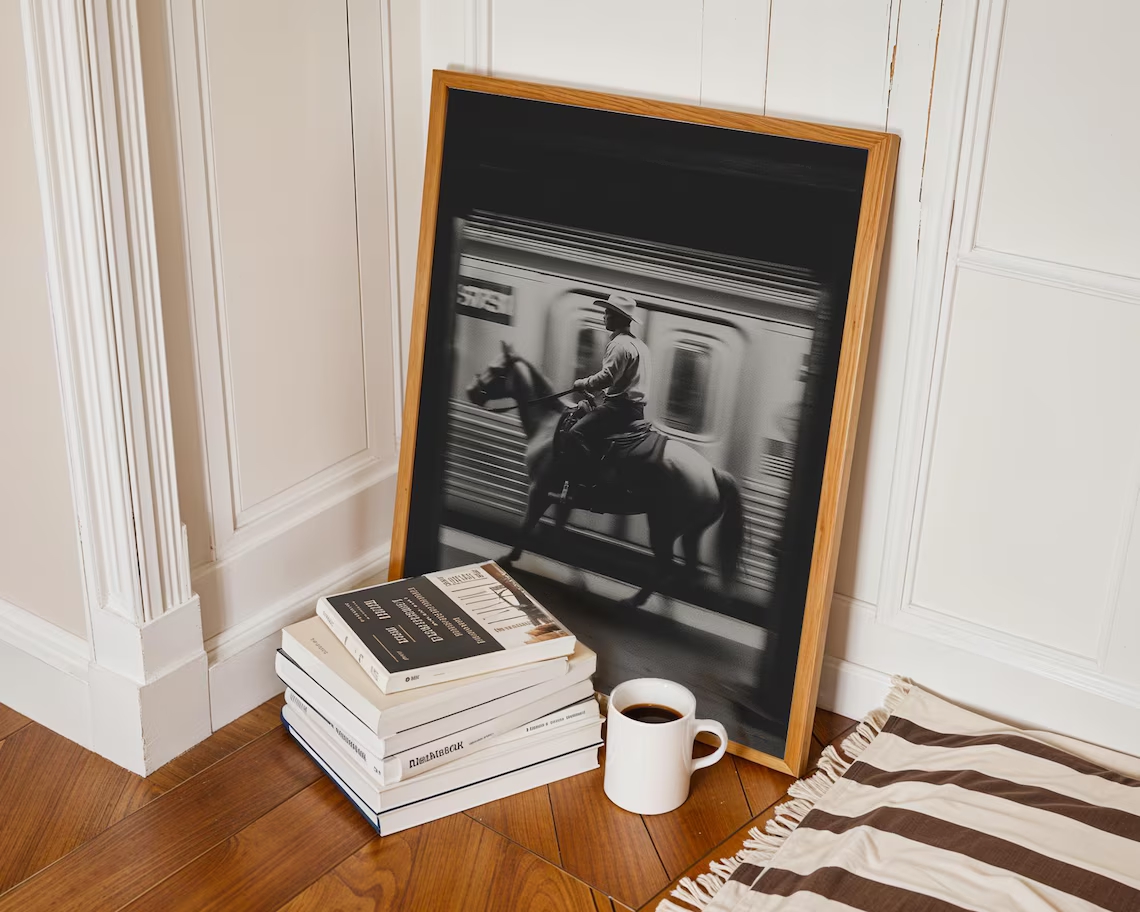 Vintage NYC Cowboy Subway Wall - Photography New York recension och pris