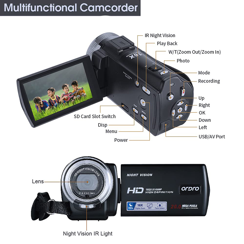 Ordro V12 Vlog Video Camera Di - Photography Prompt recension och pris