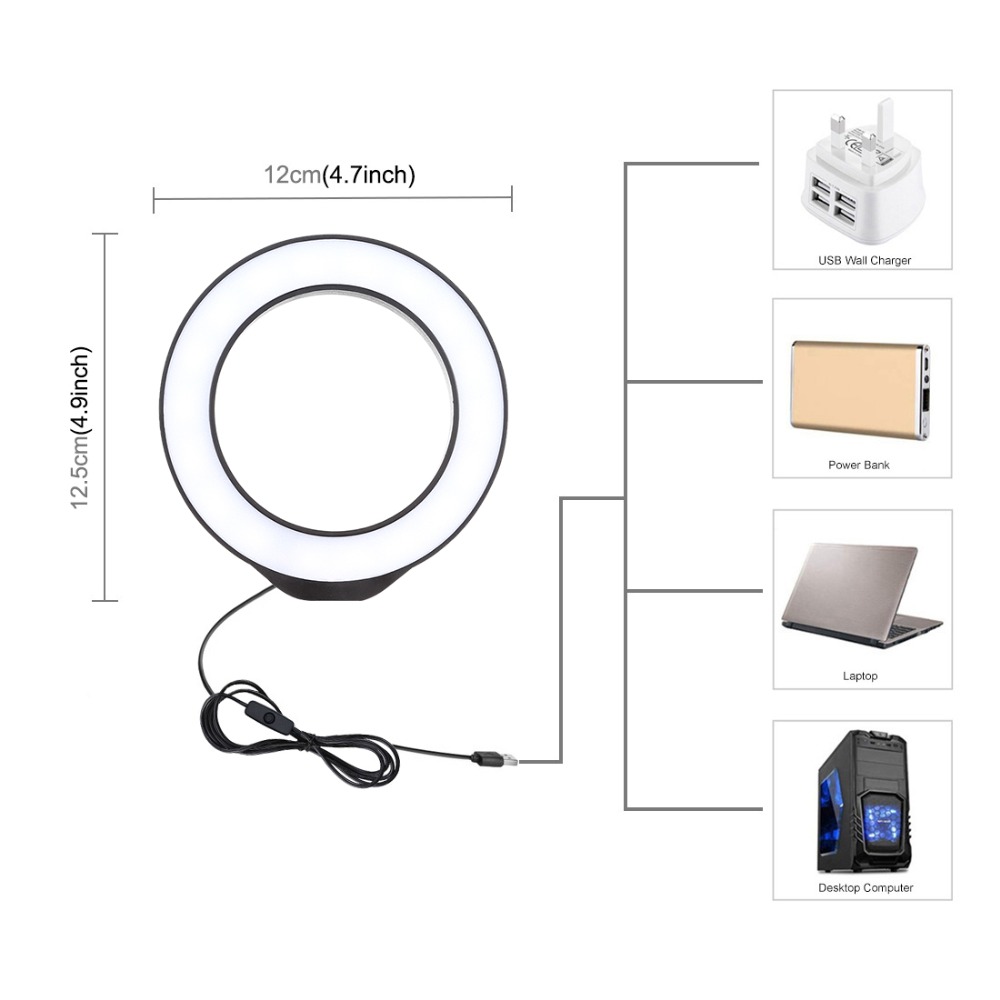 12cm Ring Light USB White Ligh - Photography Prompt recension och pris