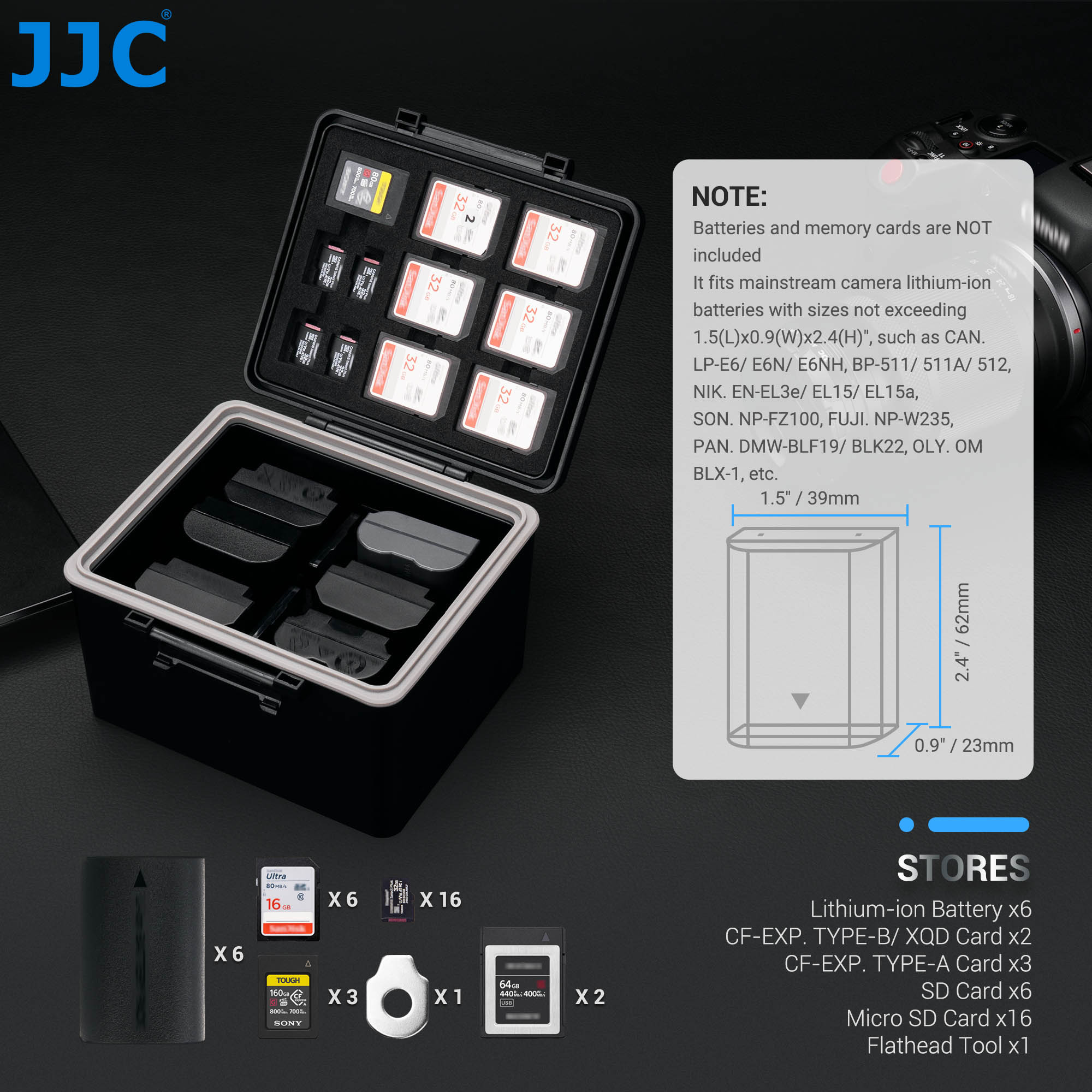 JJC Camera Battery Case Storag - Memory Card Case recension och pris