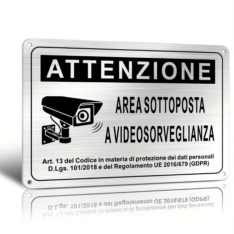 Italian Security Sign 20X30cm  - Photography Unit recension och pris