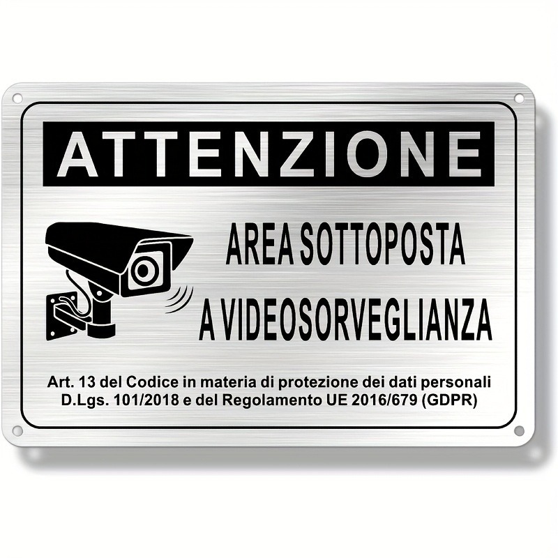 Italian Security Sign 20X30cm  - Photography Unit recension och pris