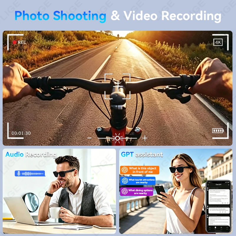 13MP HD Camera Smart Glasses A - Photography Translate recension och pris