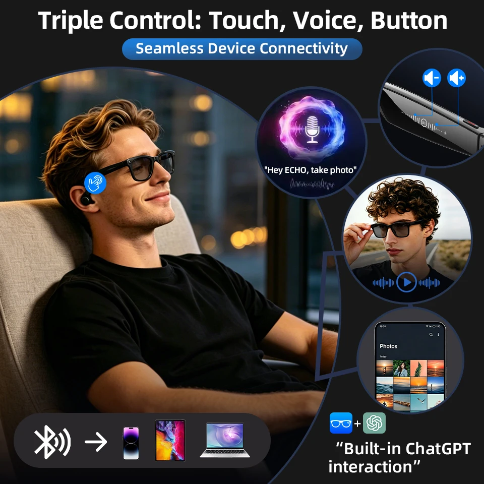 13MP HD Camera Smart Glasses A - Photography Translate recension och pris